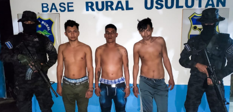 PNC captura a tres terroristas por agrupaciones ilícitas y resistencia en Usulután