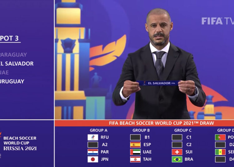 Brasil, Suiza y Bielorrusia son los rivales de El Salvador en el mundial de fútbol playa en Rusia 2021