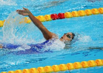 La nadadora salvadoreña Celina Márquez con un segundo puesto en los 200 metros dorso pero no logra avanzar en la clasificación