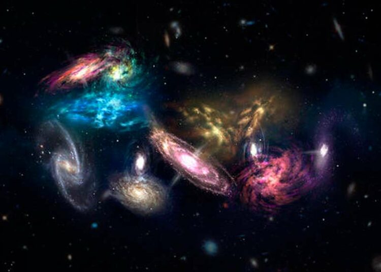 Descubren enormes grupos de galaxias moviéndose uno hacia otro rumbo a una épica colisión