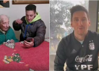(VIDEO) Messi envía un mensaje a un fan de 100 años que anota a mano cada uno de sus goles en un cuaderno