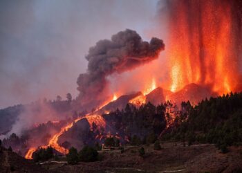 (VIDEOS) La lava del volcán de la Cumbre Vieja en la Isla de la Palma arrasó unas 240 hectáreas y continúa su avance