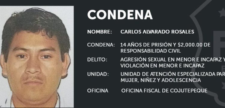 Sujeto aceptó haber violado a una niña y pagará 14 años de prisión