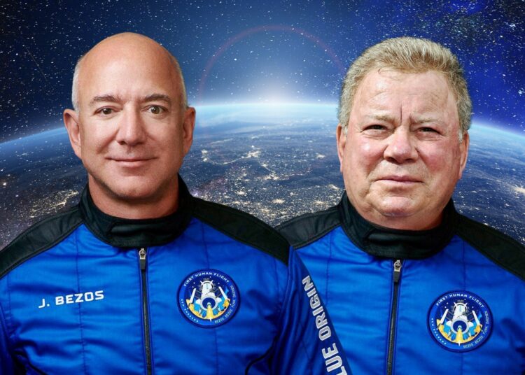 El capitán de Star Trek sube a un cohete de Bezos