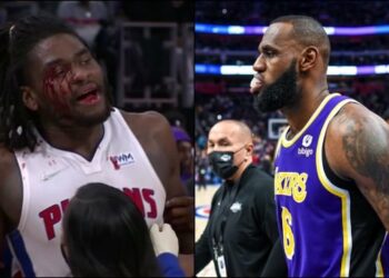 (VIDEO) LeBron James fue expulsado tras pegarle un codazo y dejar sangrando a un rival