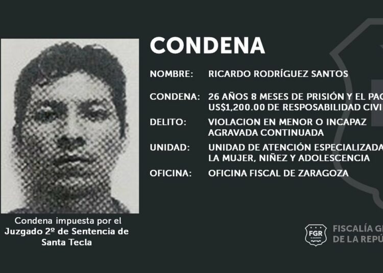 Condenan a sujeto que violó a una menor de edad