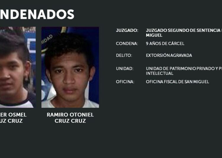 Hermanos dedicados a la extorsión son enviados a prisión en San Miguel