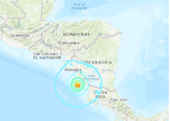 Se registró un sismo de magnitud 6,3 frente a las costas de Nicaragua