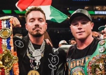 «Canelo» y J. Balvin encienden las redes con un beso