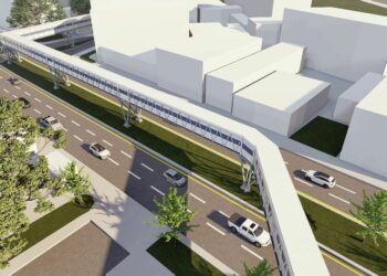 Autoridades de Salud y Obras Públicas colocaron primera piedra de nueva pasarela en Hospital Bloom