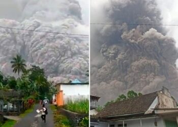 (VIDEO) La impresionante erupción del volcán indonesio Semeru cubrió de ceniza a varias poblaciones