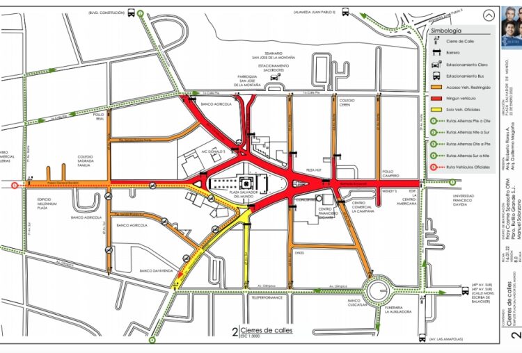 Calles cercanas a plaza Salvador del Mundo estarán cerradas por la beatificación del padre Rutilio Grande