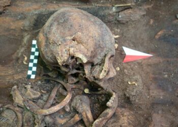 Descubren en Siberia una excepcional tumba de una mujer escita enterrada con un ornamento pectoral de oro