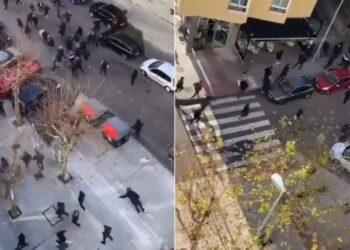 (VIDEO) Batalla campal entre ultras del Celta de Vigo y el Rayo Vallecano