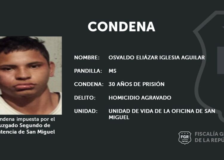 Condenan con 30 años de prisión a pandillero por homicidio de un soldado en San Miguel