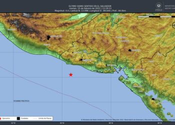 Sismo de magnitud 4.4 sacude territorio salvadoreño