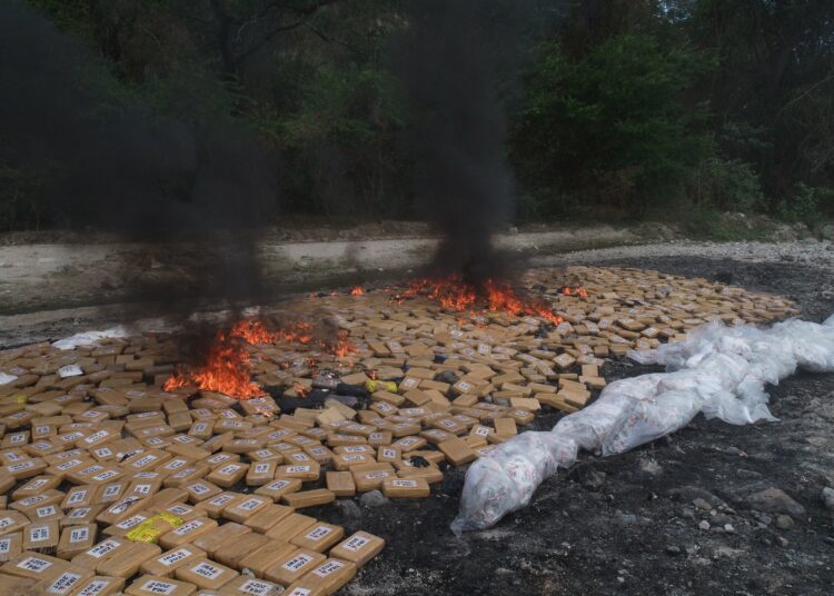 FGR y PNC destruyeron más de 2 toneladas de cocaína incautadas en altamar en febrero