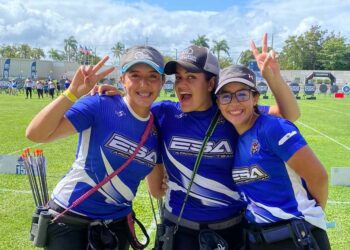 El equipo femenino salvadoreño de arco compuesto obtiene medalla de bronce en el Puerto Rico Archery Cup 2022