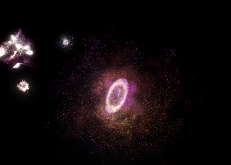 Un extraño anillo brillante entre galaxias asombra a los astrónomos