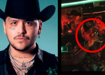 Filtraron video de Christian Nodal bebiendo alcohol directo de su premio Grammy