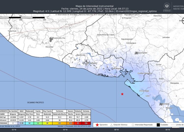 Ministerio de Medio Ambiente registra más de 40 sismos en Chinameca, San Miguel