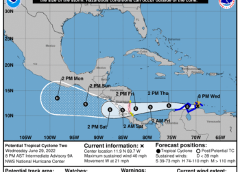 Potencial ciclón tropical avanza sobre Aruba y Curazao en el sur del Caribe