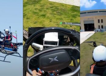 (VIDEO) El fabricante de vehículos eléctricos chino XPeng muestra un prototipo volado