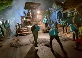 DOM realiza trabajos nocturnos para evitar tráficos y mejorar calles de La Cima 4