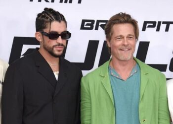 Bad Bunny y Brad Pitt compartieron alfombra roja en la presentación de la película Bullet Train