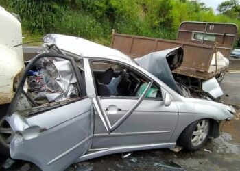 Quíntuple accidente de tránsito en la Carretera de Oro deja 4 personas lesionadas
