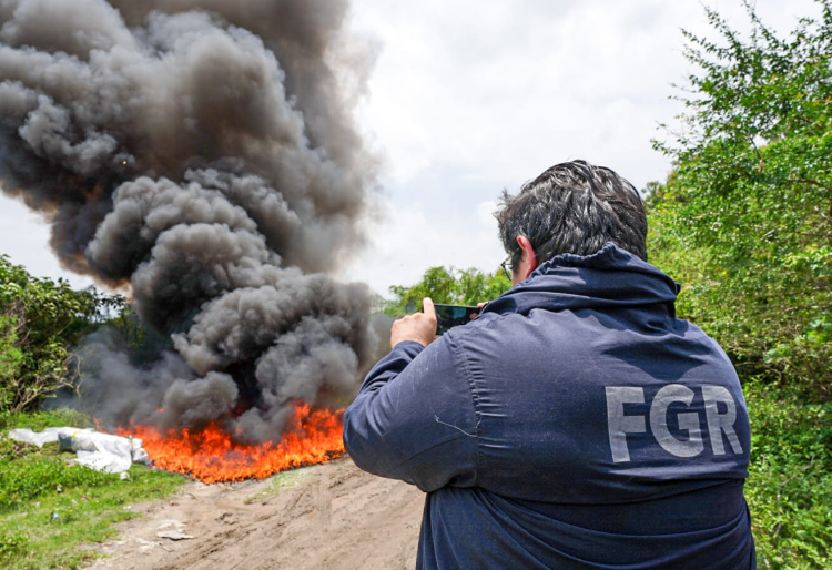La Fiscalía incinera marihuana valorada en $227 mil