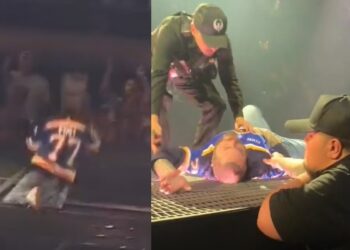(VIDEO) Post Malone sufre aparatosa caída y se lesiona las costillas