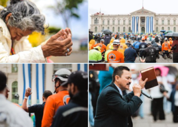 La población se unió en la jornada de oración pedida por el presidente Bukele