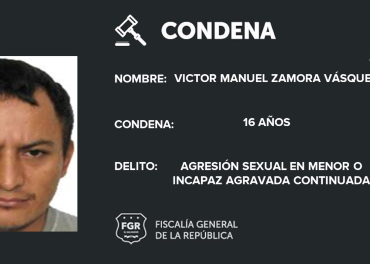 16 años de cárcel para agresor sexual de menor en Chalatenango 