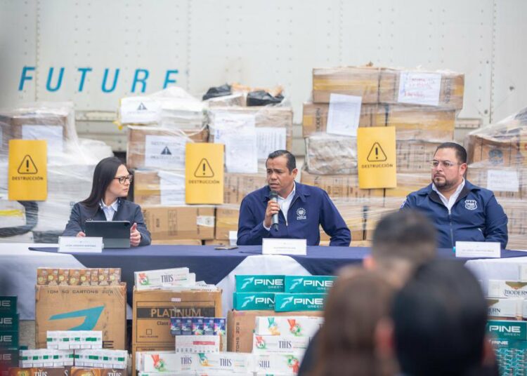 Destruyen 6.2 millones de cigarrillos decomisados durante la ejecución del Plan Anticontrabando