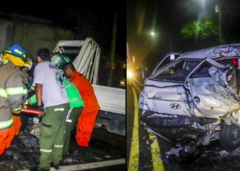 Un muerto y dos lesionados tras fuerte impacto entre dos camiones sobre el bulevar Venezuela