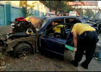 VIDEO | Fuerte accidente de tránsito deja dos lesionados en carretera Troncal del Norte