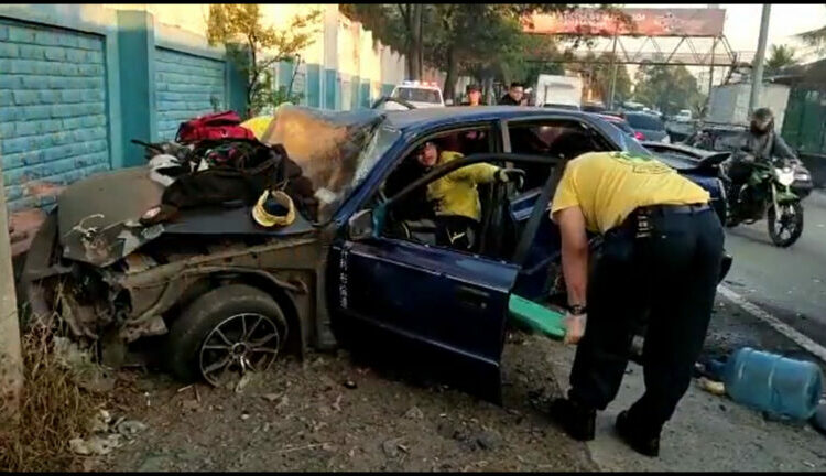 VIDEO | Fuerte accidente de tránsito deja dos lesionados en carretera Troncal del Norte