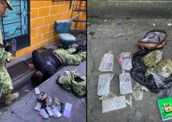 Efectivos ubican marihuana y básculas en el desagüe de una vivienda de la comunidad Tutunichapa