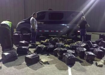 Incautan tonelada de marihuana en furgoneta con logotipos de autoridades colombianas