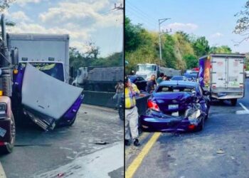 Registran múltiple accidente de tránsito sobre km 21 de la carretera de Oro, hacia Apopa