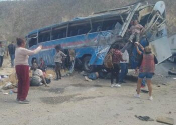Al menos 15 muertos al accidentarse un autobús con migrantes en México