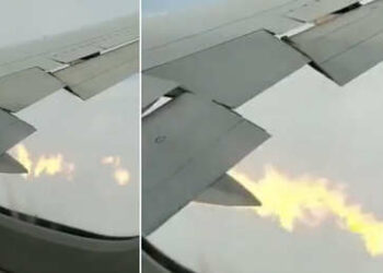(VIDEO) Un avión de Delta Airlines aterriza de emergencia por un incendio en uno de los motores