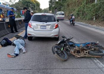 Motociclista resulta lesionado tras percance vial sobre carretera en La Libertad