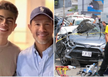 Modelo de TCS Billy Calderón y su hijo sobreviven de milagro en accidente sobre el bulevar Los Próceres