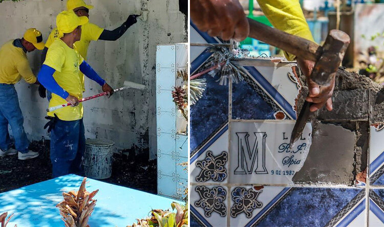 VIDEO | Gobierno continúa destruyendo simbología de pandillas en tumbas