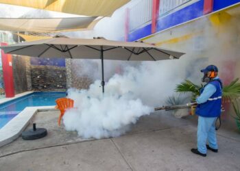 Realizan jornada de fumigación previo al inicio de las vacaciones en la playa El Majahual