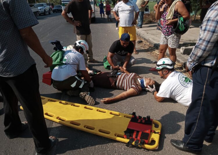 Mujer que iba al mercado a realizar compras fue arrollada por un motociclista en El Paisnal