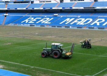 El césped del Santiago Bernabéu sigue enfermo