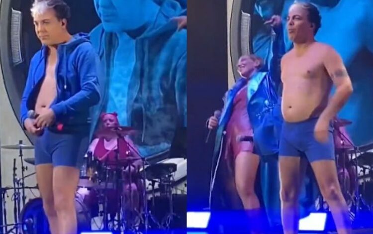 (VIDEO) Tunden a Cristian Castro en redes por quitarse la ropa en pleno concierto